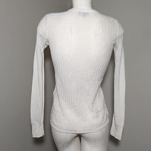 RAG & BONE Estelle Herringbone Cashmere Scoop-Neck Sweater Ivory XS - Picture 4 of 6